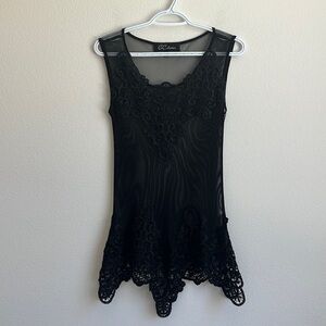 G Collection Black Mesh Lace Tank